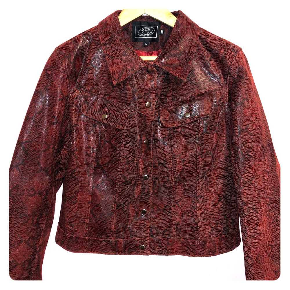 Steve Madden Leather Python Print Jacket